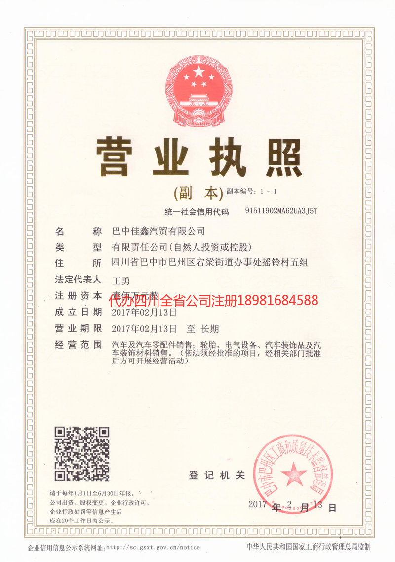 瑞安瑞安佳鑫汽贸有限公司